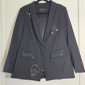 Studio By Torrid Refined Sequin Embroidered Classic Fit Blazer Size 1